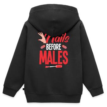Nagellack Nageldesign Manicure Nagelstudio Nails - Kinder Premium Organic Zip Hoodie - Schwarz - Hinten - AI Model Kid Male (0cm)