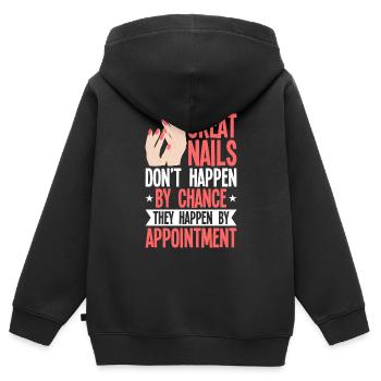 Nagellack Nageldesign Manicure Nagelstudio Nägel - Kinder Premium Organic Zip Hoodie - Schwarz - Hinten - AI Model Kid Male (0cm)
