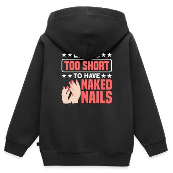 Nagellack Nageldesign Manicure Nagelstudio Nails - Kinder Premium Organic Zip Hoodie - Schwarz - Hinten - AI Model Kid Male (0cm)