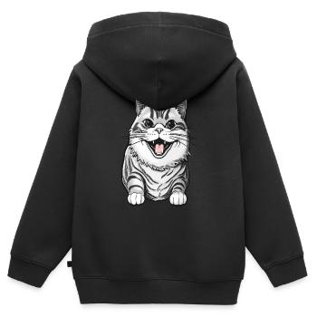 Stubentiger Katze für Katzenfreunde - Kinder Premium Organic Zip Hoodie - Schwarz - Hinten - AI Model Kid Male (0cm)