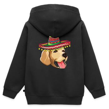 Haustier Hund Retriever Lustig Taco Happy Cinco De Mayo - Kinder Premium Organic Zip Hoodie - Schwarz - Hinten - AI Model Kid Male (0cm)