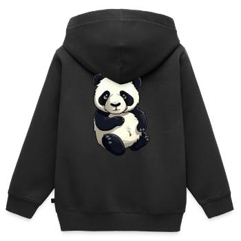 Knuffiger Panda Bär - Kinder Premium Organic Zip Hoodie - Schwarz - Hinten - AI Model Kid Male (0cm)