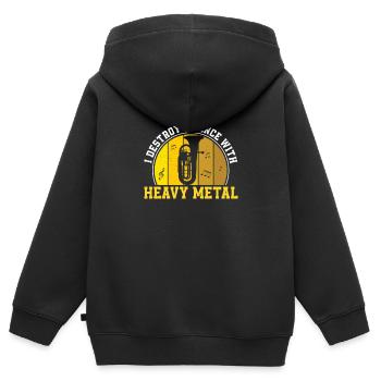 Euphonium Destroy Silence mit einem - Kinder Premium Organic Zip Hoodie - Schwarz - Hinten - AI Model Kid Male (0cm)