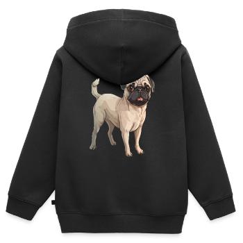 Boxer Niedlicher Hund - Kinder Premium Organic Zip Hoodie - Schwarz - Hinten - AI Model Kid Male (0cm)