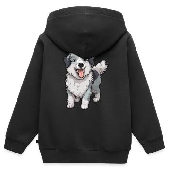 Treuer Begleiter Hund - Kinder Premium Organic Zip Hoodie - Schwarz - Hinten - AI Model Kid Male (0cm)