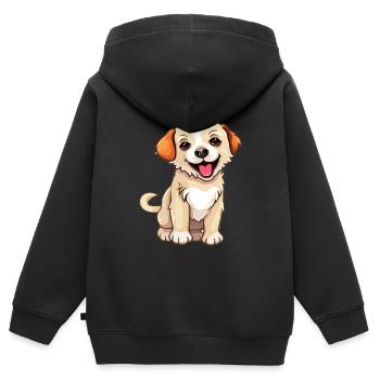 Süßes Hündchen - Kinder Premium Organic Zip Hoodie - Schwarz - Hinten - AI Model Kid Male (0cm)