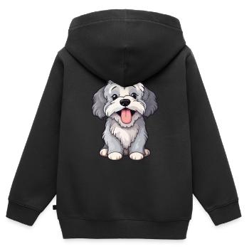Knuffiger kleiner Hund - Kinder Premium Organic Zip Hoodie - Schwarz - Hinten - AI Model Kid Male (0cm)