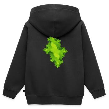 Vert fractal - Sweat Premium à capuche zippé enfant bio - noir - Dos - AI Model Kid Male (0cm)