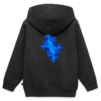bleu fractal - Sweat Premium à capuche zippé enfant bio - noir - Dos - AI Model Kid Male (0cm)