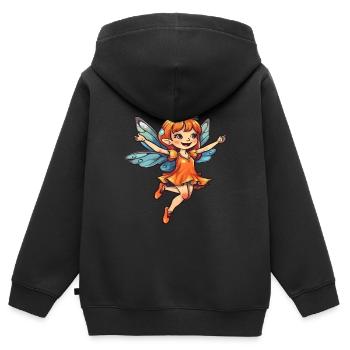 Gute Fee Märchen Fantasie Magie Mädchenpower - Kinder Premium Organic Zip Hoodie - Schwarz - Hinten - AI Model Kid Male (0cm)