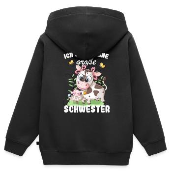 Ich Werde Eine Große Schwester 2024 - Kinder Premium Organic Zip Hoodie - Schwarz - Hinten - AI Model Kid Male (0cm)
