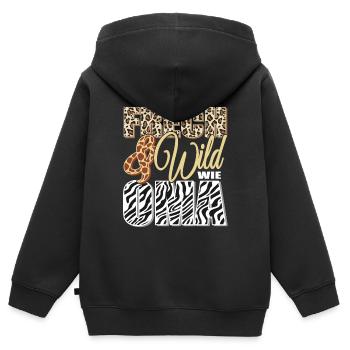 Frech und Wild wie Oma - Kinder Premium Organic Zip Hoodie - Schwarz - Hinten - AI Model Kid Male (0cm)