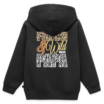Frech und Wild wie Papa - Kinder Premium Organic Zip Hoodie - Schwarz - Hinten - AI Model Kid Male (0cm)