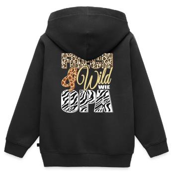 Frech und Wild wie Opa - Kinder Premium Organic Zip Hoodie - Schwarz - Hinten - AI Model Kid Male (0cm)