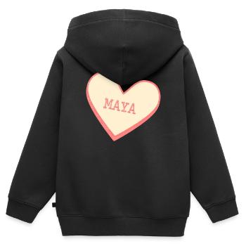 Maya - Kinder Premium Organic Zip Hoodie - Schwarz - Hinten - AI Model Kid Male (0cm)