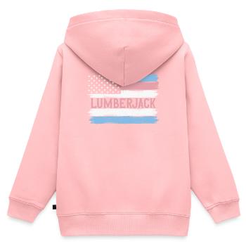 US Pride Lumberer Logger Gift Idea - Kinder Premium Organic Zip Hoodie - Rosa - Hinten - AI Model Kid Female (0cm)