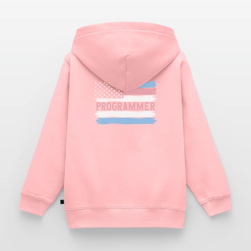 US Pride Web Developer Informatics Gift Idea Sweat Premium à capuche zippé enfant bio