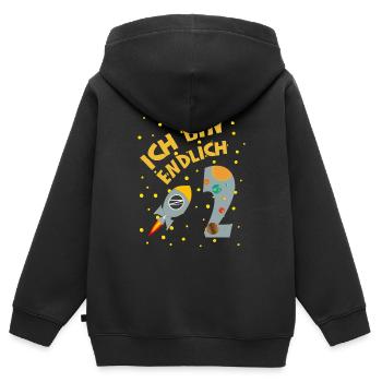 Endlich 2 Jahre Rakete Junge 2. Geburtstag Idee - Kinder Premium Organic Zip Hoodie - Schwarz - Hinten - AI Model Kid Male (0cm)