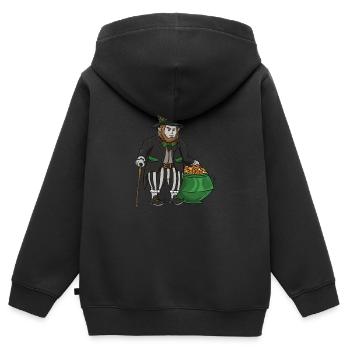 Gothic Leprechaun Pisces Leprechaun Leprechaun mem - Kinder Premium Organic Zip Hoodie - Schwarz - Hinten - AI Model Kid Male (0cm)