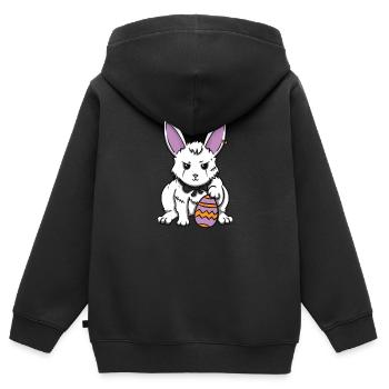 Lapin gothique Lapin gothique Gothique Pâques Emo Goth - Sweat Premium à capuche zippé enfant bio - noir - Dos - AI Model Kid Male (0cm)