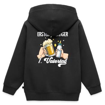 Erster Vatertag - Kinder Premium Organic Zip Hoodie - Schwarz - Hinten - AI Model Kid Male (0cm)