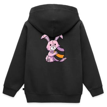 Lapin gothique Lapin gothique Gothique Pâques Emo Goth - Sweat Premium à capuche zippé enfant bio - noir - Dos - AI Model Kid Male (0cm)