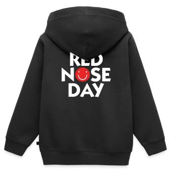 JOUR DU NEZ ROUGE - Sweat Premium à capuche zippé enfant bio - noir - Dos - AI Model Kid Male (0cm)
