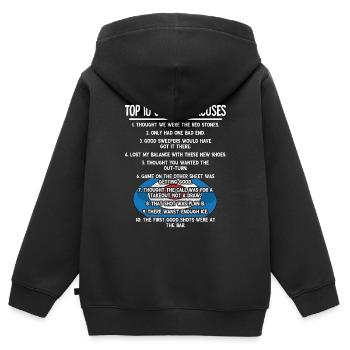 Locken - Kinder Premium Organic Zip Hoodie - Schwarz - Hinten - AI Model Kid Male (0cm)
