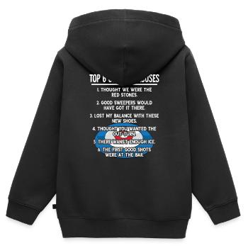 Locken - Kinder Premium Organic Zip Hoodie - Schwarz - Hinten - AI Model Kid Male (0cm)