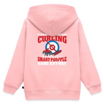 Locken - Kinder Premium Organic Zip Hoodie - Rosa - Hinten - AI Model Kid Female (0cm)