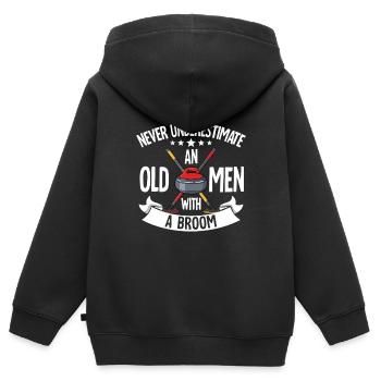 Locken - Kinder Premium Organic Zip Hoodie - Schwarz - Hinten - AI Model Kid Male (0cm)