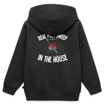 Locken - Kinder Premium Organic Zip Hoodie - Schwarz - Hinten - AI Model Kid Male (0cm)