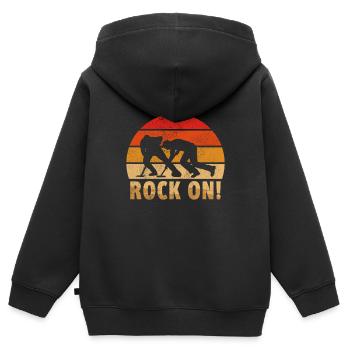 Locken - Kinder Premium Organic Zip Hoodie - Schwarz - Hinten - AI Model Kid Male (0cm)