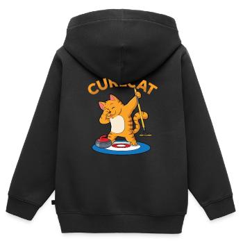 Locken - Kinder Premium Organic Zip Hoodie - Schwarz - Hinten - AI Model Kid Male (0cm)