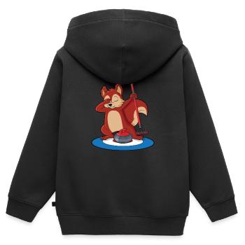Locken - Kinder Premium Organic Zip Hoodie - Schwarz - Hinten - AI Model Kid Male (0cm)