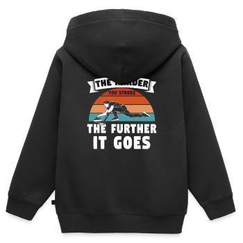 Locken - Kinder Premium Organic Zip Hoodie - Schwarz - Hinten - AI Model Kid Male (0cm)