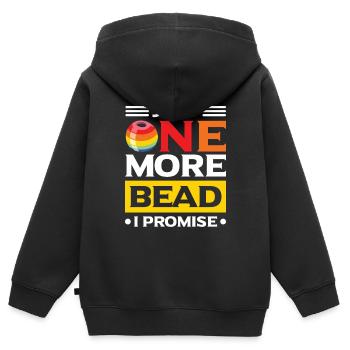 Perle Perle Broderie Bijoutier Fabricant de bijoux - Sweat Premium à capuche zippé enfant bio - noir - Dos - AI Model Kid Male (0cm)