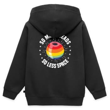 Perle Perle Broderie Bijoutier Fabricant de bijoux - Sweat Premium à capuche zippé enfant bio - noir - Dos - AI Model Kid Male (0cm)