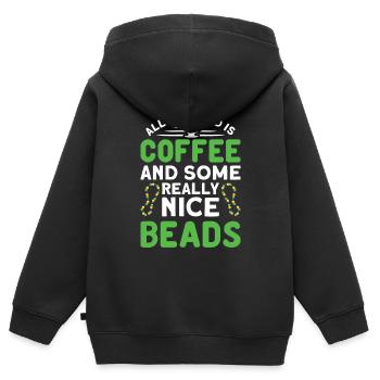 Beaded Beadwork Jeweller Jewellery Maker - Kids Premium Organic Zip-up Hoodie - black - Back - AI Model Kid Male (0cm)