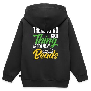 Perle Perle Broderie Bijoutier Fabricant de bijoux - Sweat Premium à capuche zippé enfant bio - noir - Dos - AI Model Kid Male (0cm)