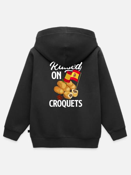 Conchas Design for a Spanish Food Lover with - Premium børne zip-hættetrøje økologisk - sort