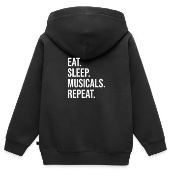 Acteur de théâtre Broadway Drame musical Geek - Sweat Premium à capuche zippé enfant bio - noir - Dos - AI Model Kid Male (0cm)
