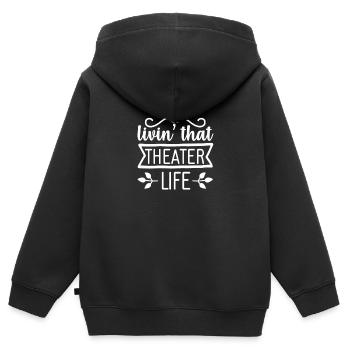 Acteur de théâtre Broadway Drame musical Geek - Sweat Premium à capuche zippé enfant bio - noir - Dos - AI Model Kid Male (0cm)