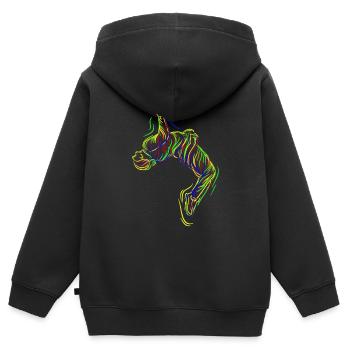Parkour Backflip - Sweat Premium à capuche zippé enfant bio - noir - Dos - AI Model Kid Male (0cm)