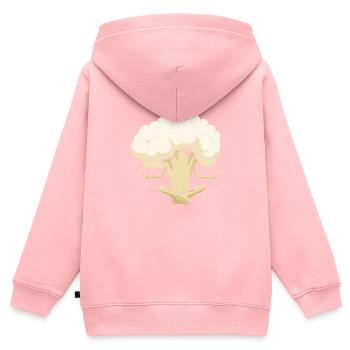 Yoga du chou-fleur - Sweat Premium à capuche zippé enfant bio - rose - Dos - AI Model Kid Female (0cm)