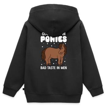 Good Taste In Ponies Bad Taste In Men - Kinder Premium Organic Zip Hoodie - Schwarz - Hinten - AI Model Kid Male (0cm)