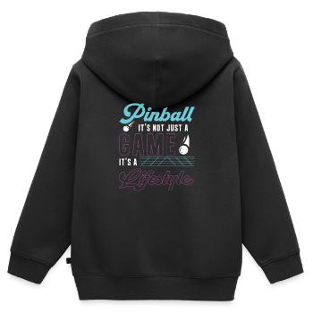 Pinball ist nicht nur ein Spiel Funny Flipper - Kinder Premium Organic Zip Hoodie - Schwarz - Hinten - AI Model Kid Male (0cm)