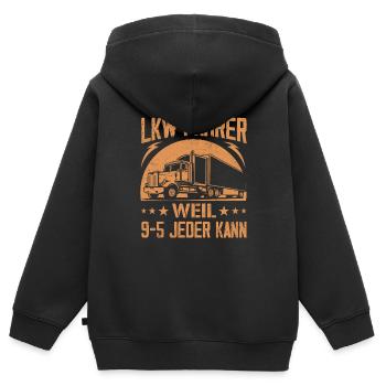 LKW Fahrer Geschenk Brummi Vater Jubiläum - Kinder Premium Organic Zip Hoodie - Schwarz - Hinten - AI Model Kid Male (0cm)