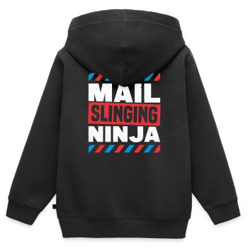 Postbote Briefträger Brief Paketdienst Geschenk - Kinder Premium Organic Zip Hoodie - Schwarz - Hinten - AI Model Kid Male (0cm)