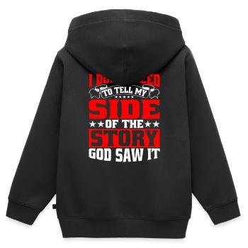 Je n’ai pas besoin de raconter ma version de l’histoire 5 - Sweat Premium à capuche zippé enfant bio - noir - Dos - AI Model Kid Male (0cm)